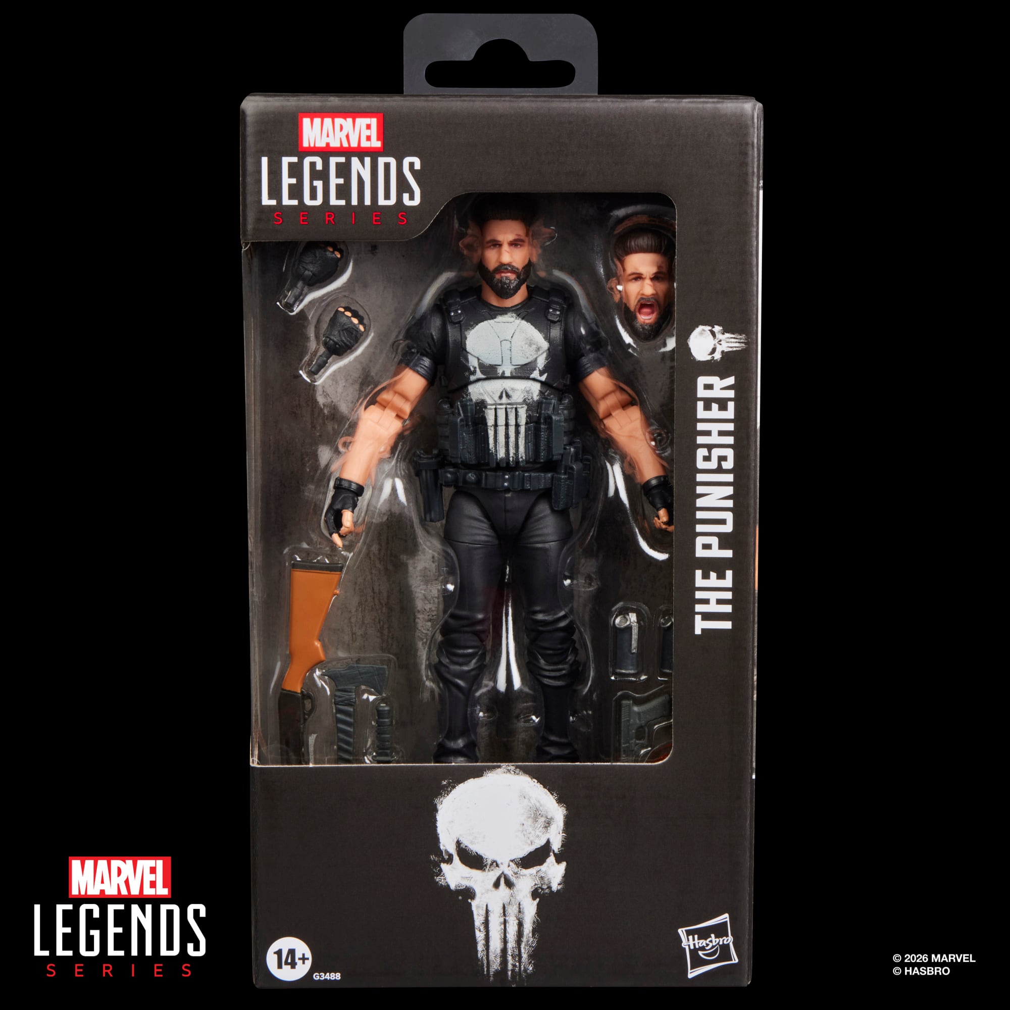 Punisher Marvel Legends 6-Inch Figure — Package Detail Box Front with Window