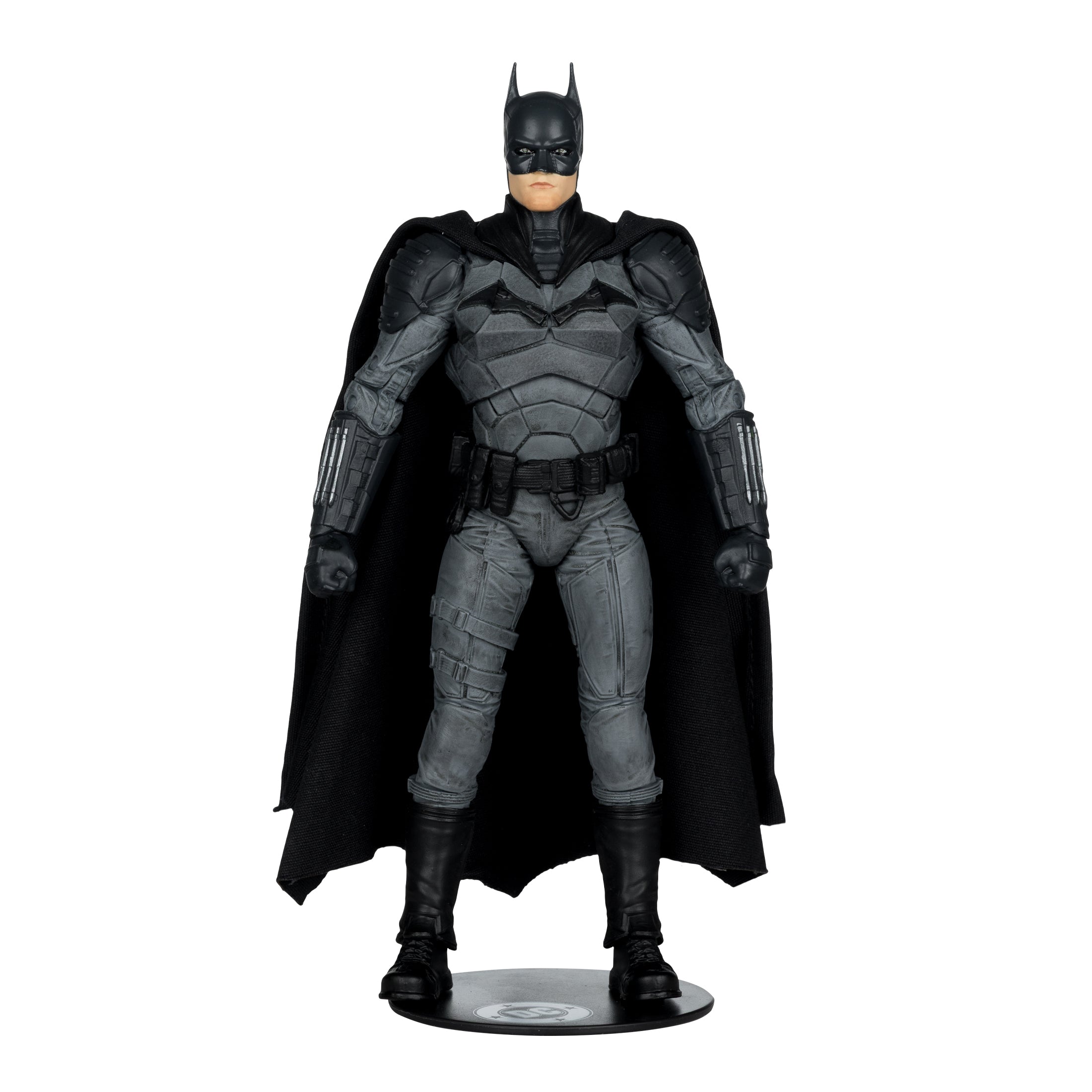 Batman 2022 DC Multiverse 7-Inch Deluxe Theatrical Edition Figure — Front View on Figure Base