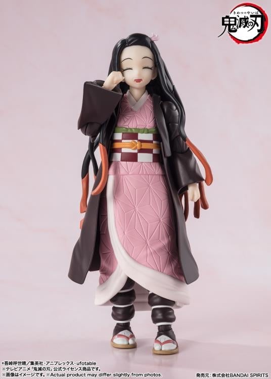 Nezuko Kamado S.H.Figuarts 5-Inch Figure — Cheerful Eyes-Closed Expression Side Pose