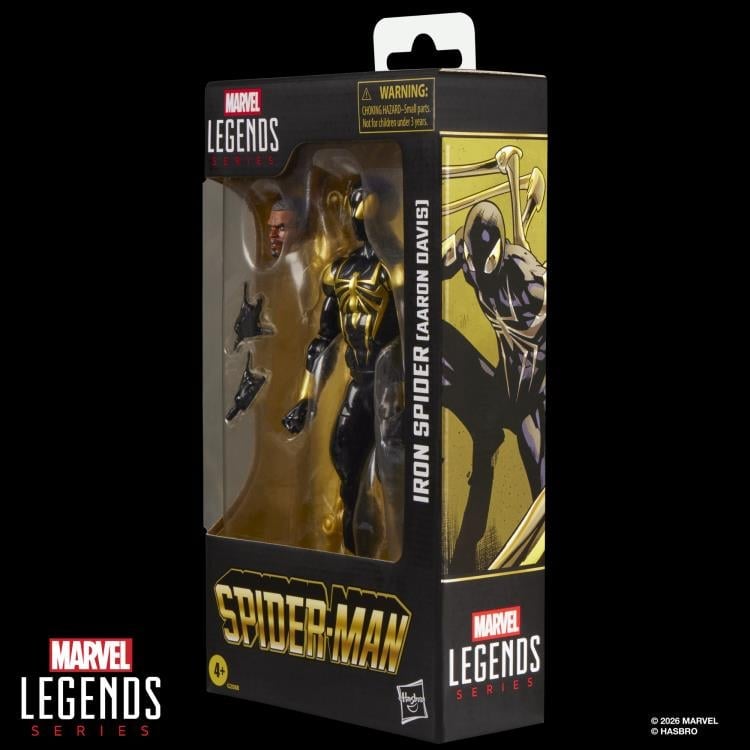 Iron Spider Aaron Davis Marvel Legends 6-Inch Figure — Box Art Close-Up Side Panel Spider-Man Legends Branding