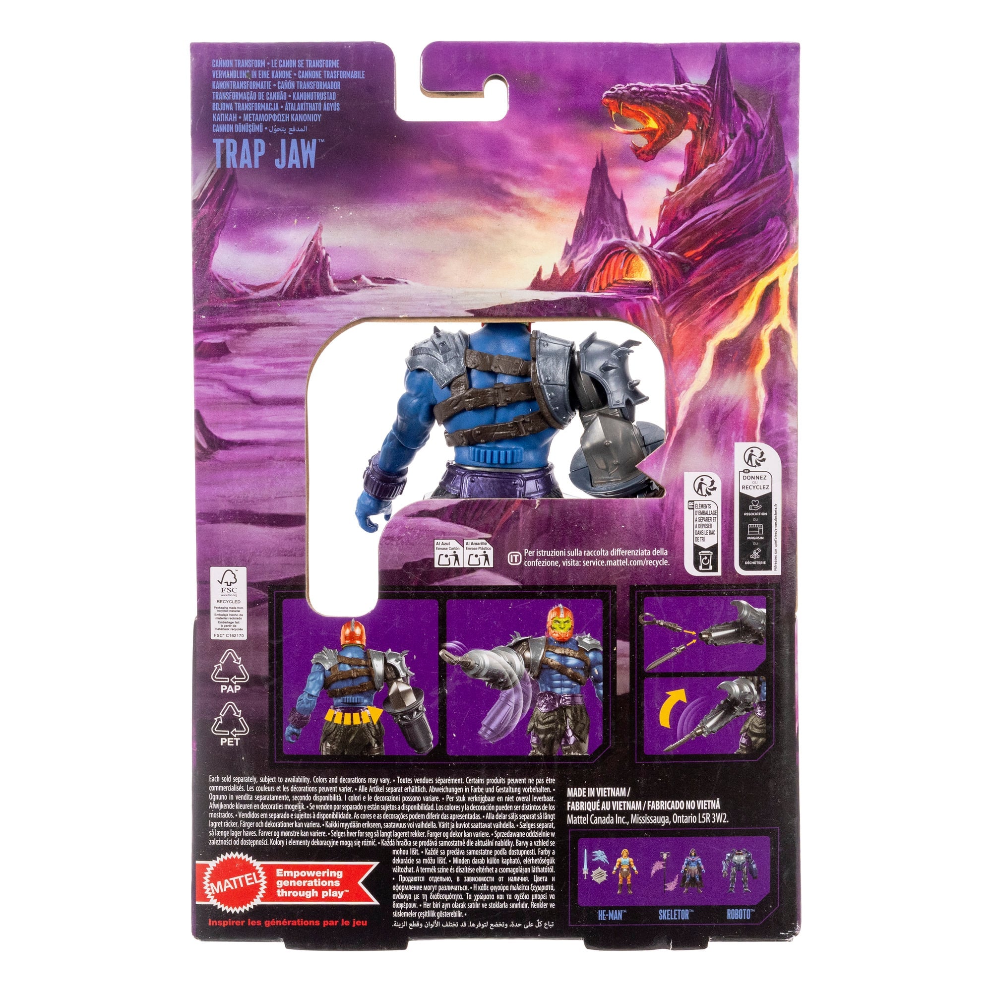 Trap Jaw Masters of the Universe 2026 Film 5.5-Inch Figure — Package Back with Figure Line-Up