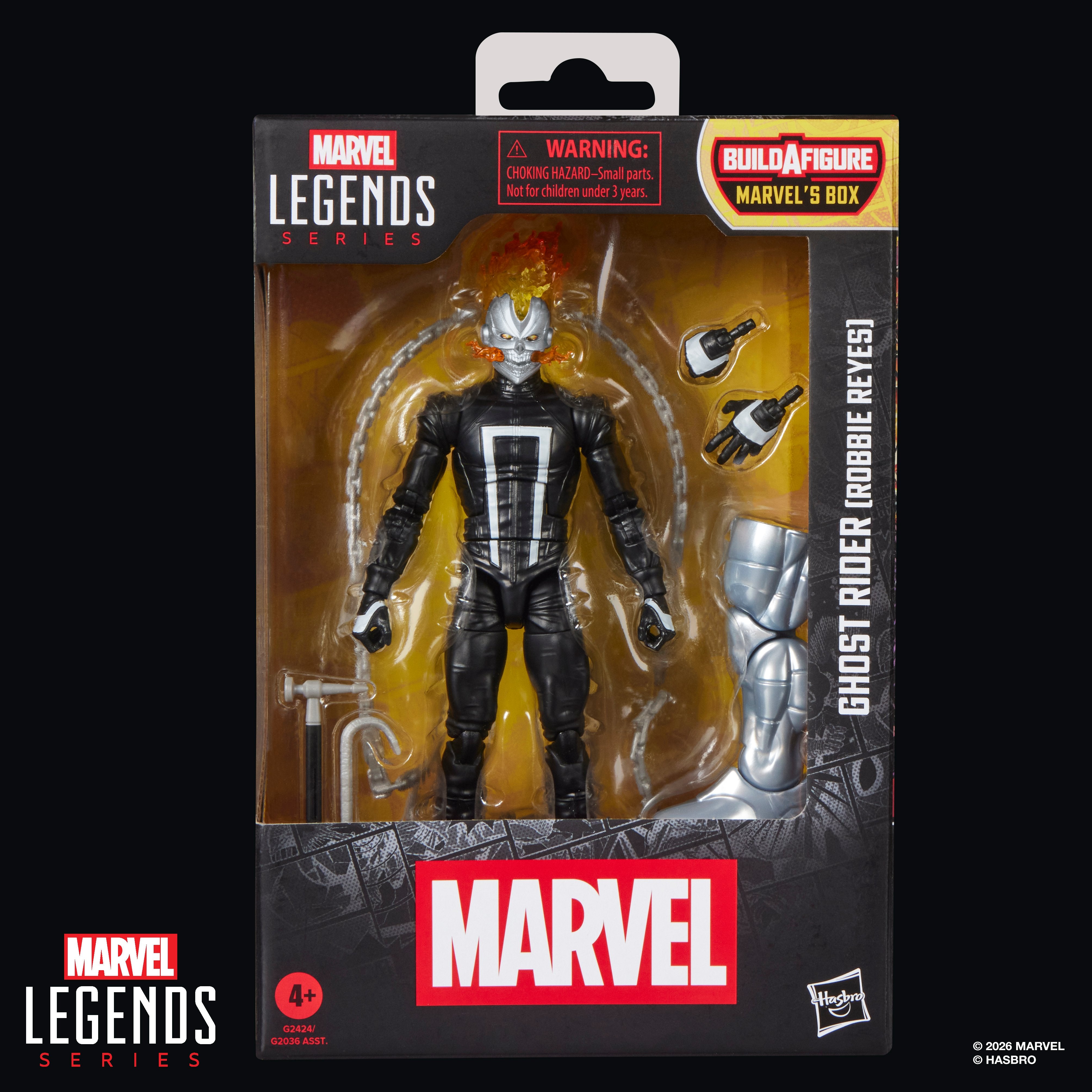 Ghost Rider Robbie Reyes Marvel Legends 6-Inch Figure — Package Detail Front with BAF Callout