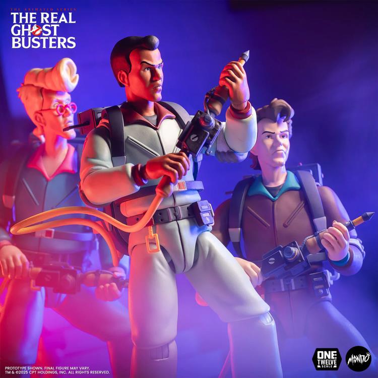 Winston Zeddemore Real Ghostbusters Mondo 1/12 — Particle Thrower Pose with Team Figures
