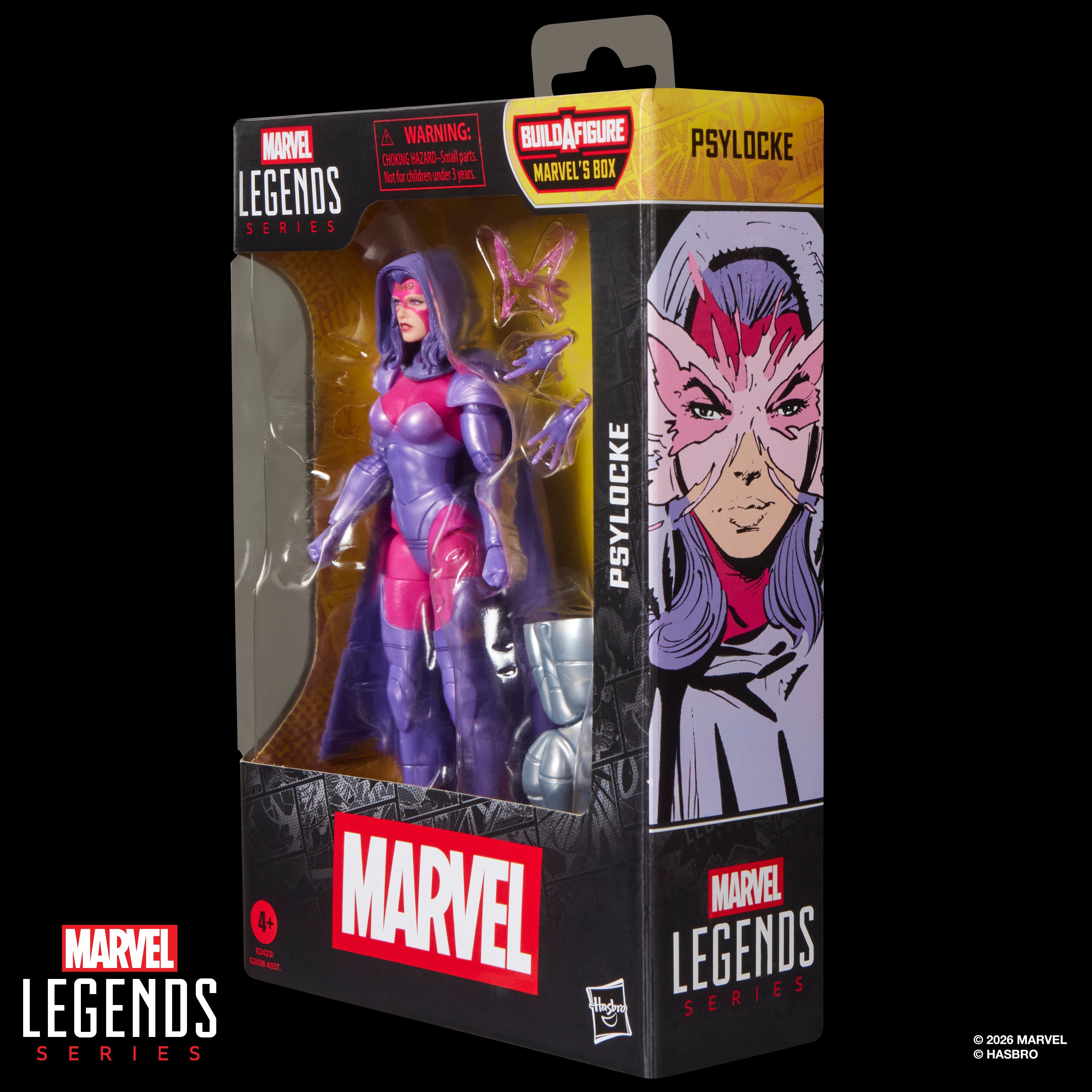 Psylocke Marvel Legends 6-Inch Figure — Package Side with Comic Art Detail