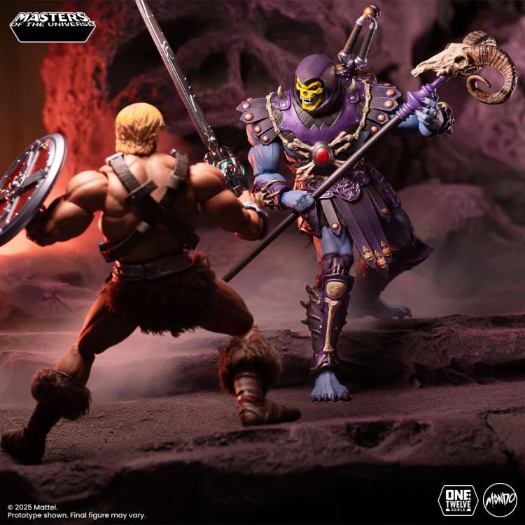 Skeletor MOTU 200X Mondo 1/12 Scale Figure — Dynamic Duel Scene with He-Man and Havoc Staff
