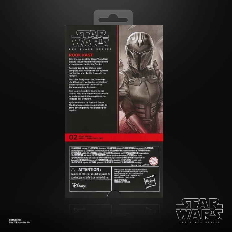 Rook Kast Black Series 6-Inch Figure — Package Detail Box Back with Multilingual Description