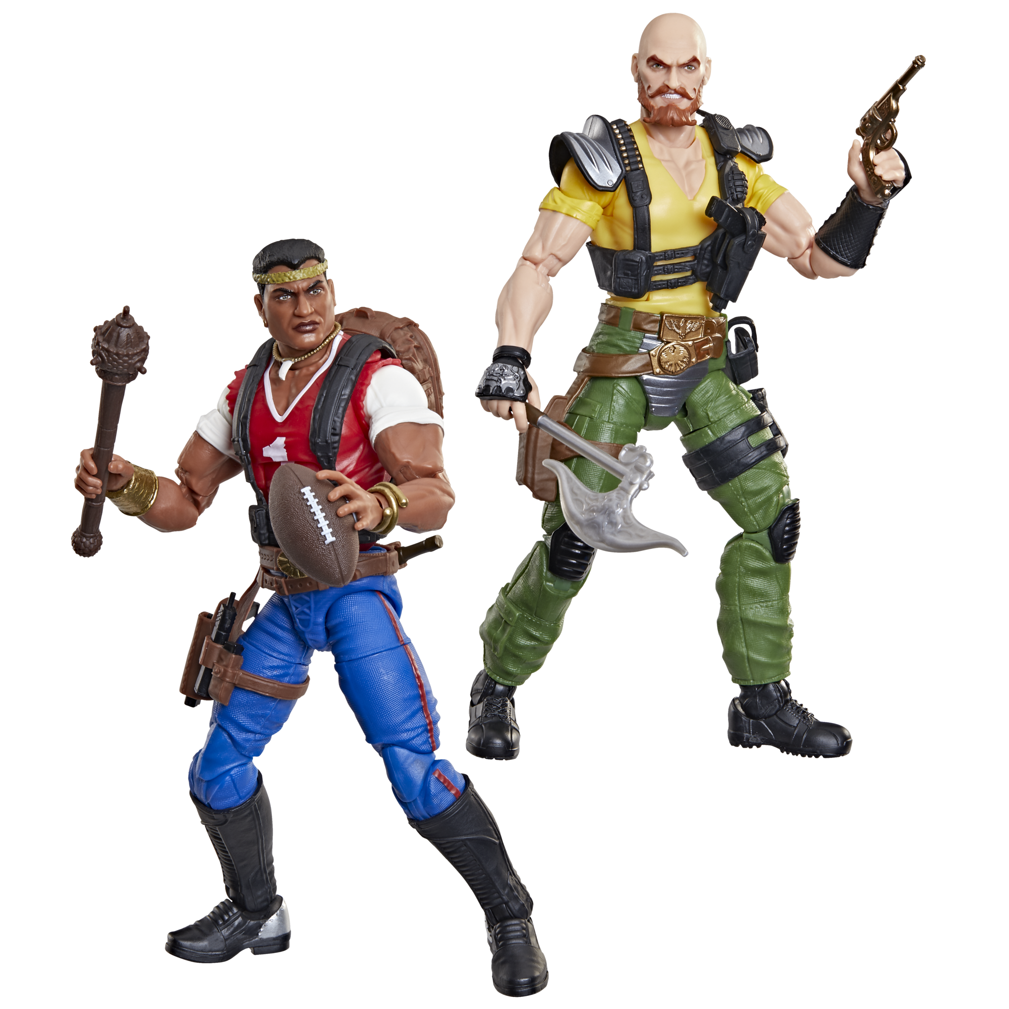 Red Dog and Taurus G.I. Joe Classified Series 6-Inch — Accessories Included Showing Football, Mace, and Pistol