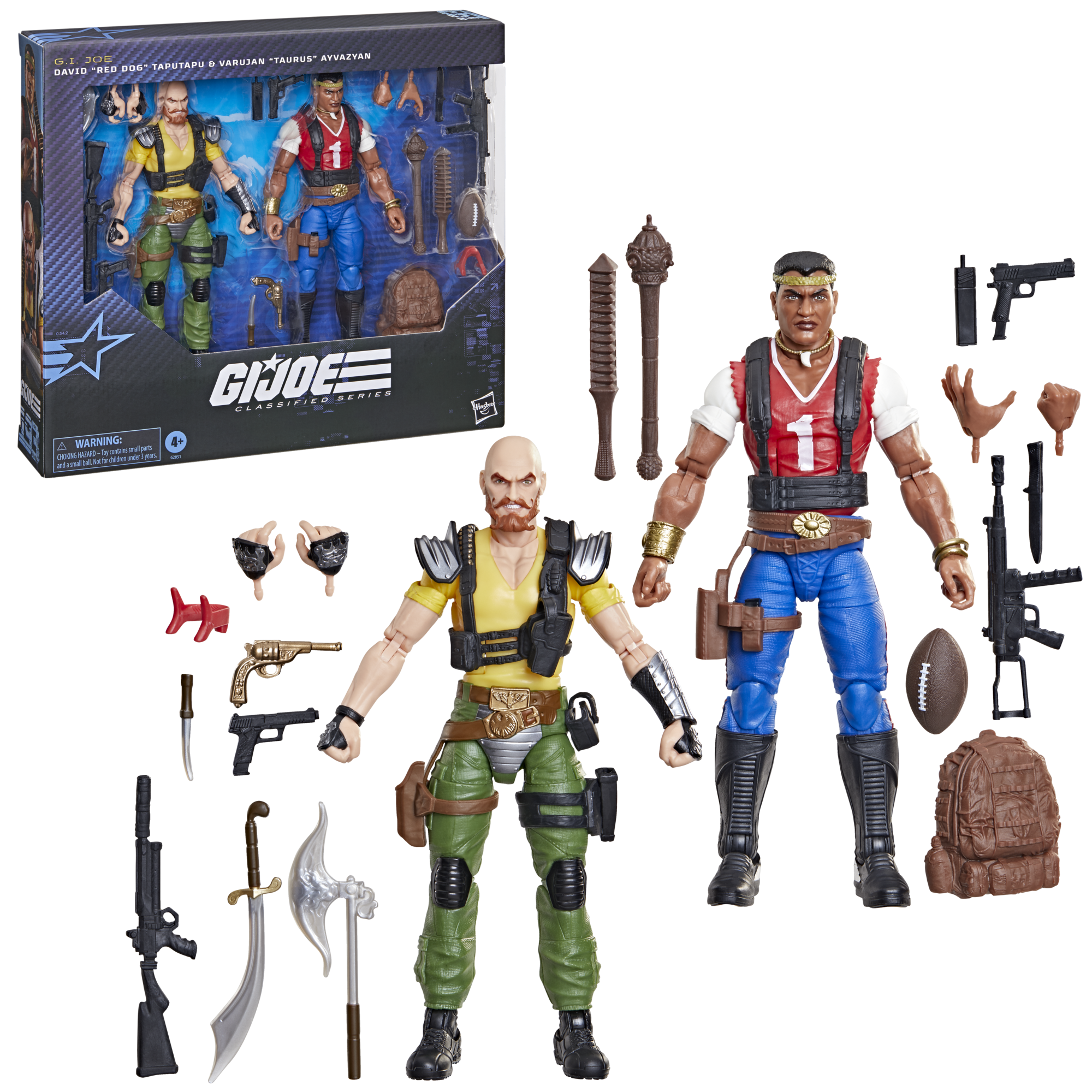 Red Dog & Taurus G.I. Joe Classified Series 6-Inch Two-Pack — Contents Display with Both Figures and Full Accessories Spread