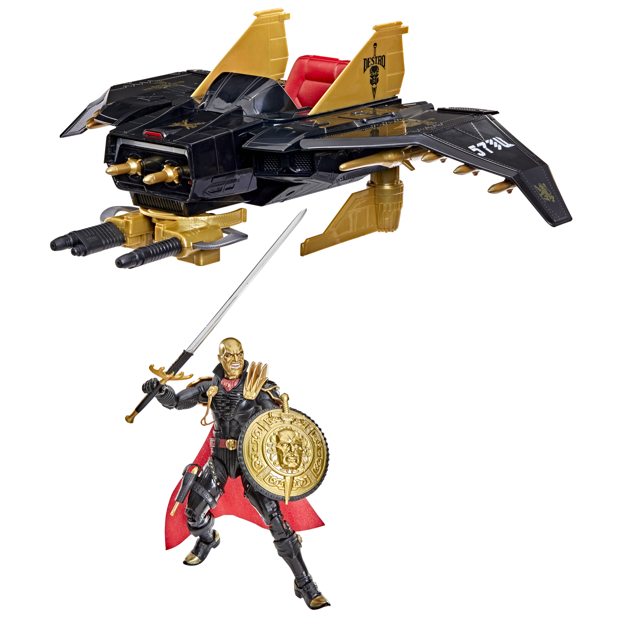 Destro G.I. Joe Classified Series 6-Inch — Side View of Despoiler Vehicle with Destro Figure and Accessories Shown