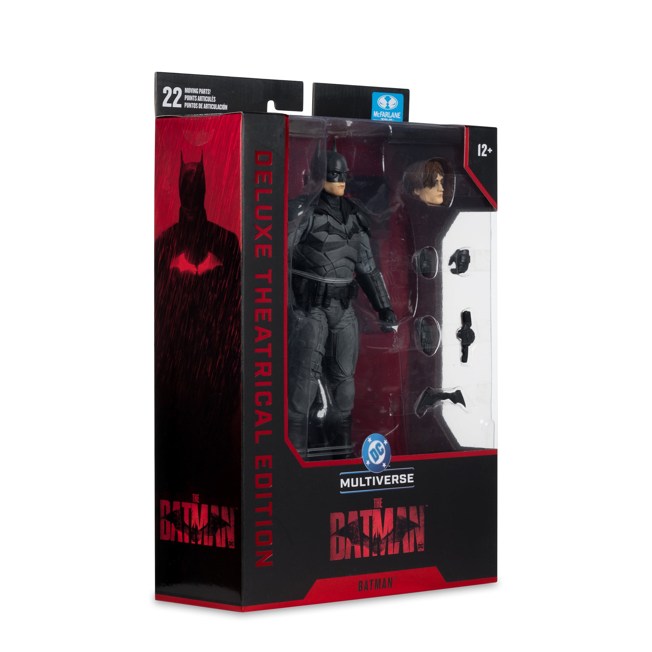 Batman 2022 DC Multiverse 7-Inch Deluxe Theatrical Edition Figure — Package Side Angle View
