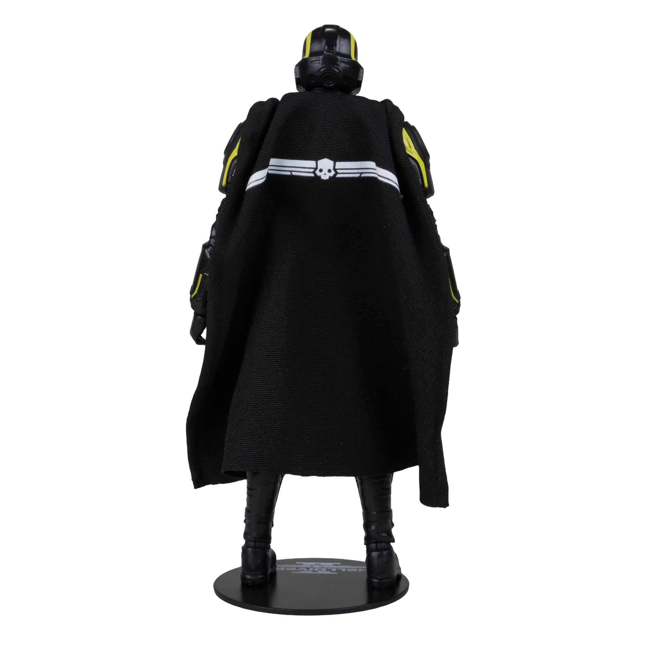 B-01 Tactical Helldiver Helldivers 2 McFarlane Elite Edition 7 Inch — Back View Showing Fabric Cape with Helldivers Skull Insignia