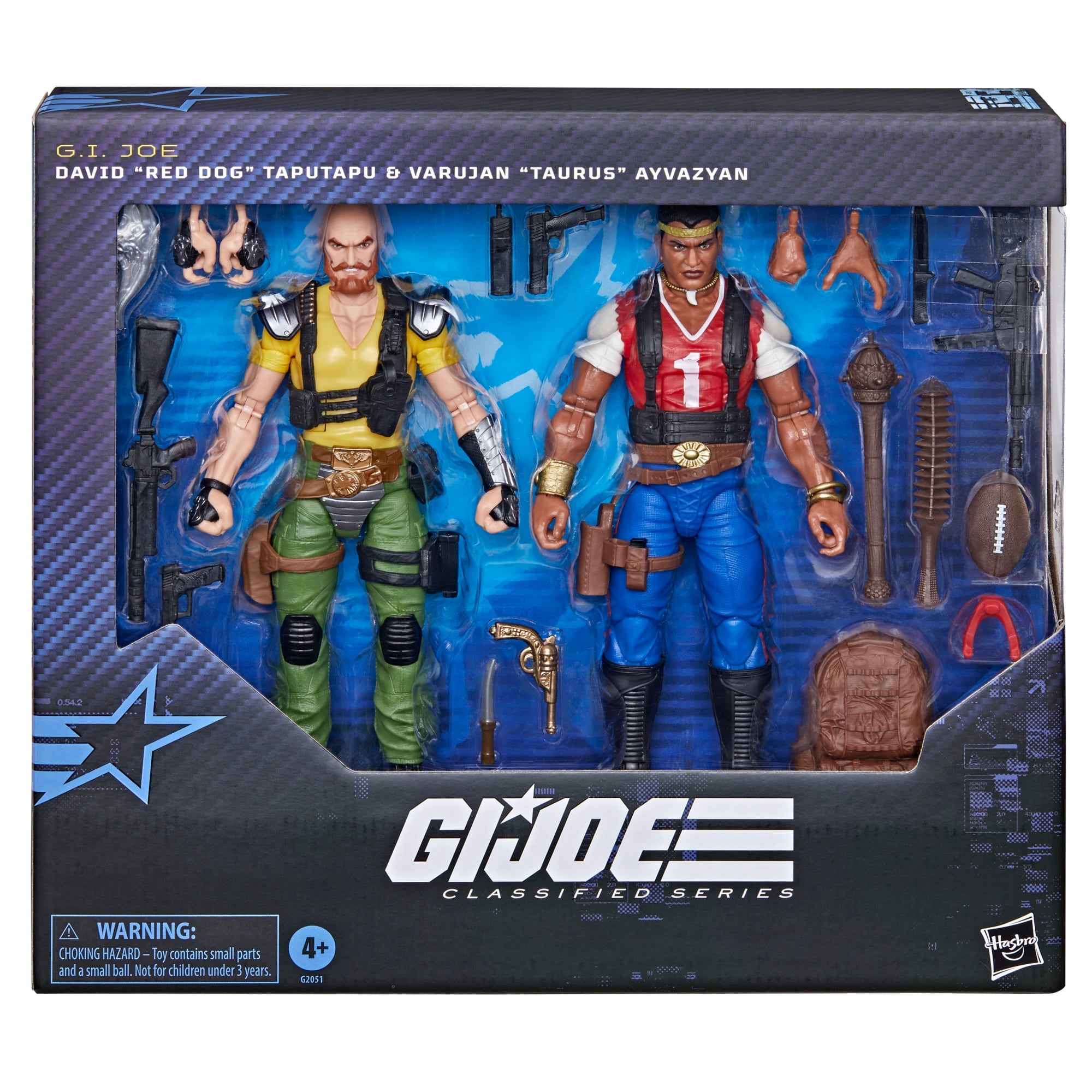 Red Dog & Taurus G.I. Joe Classified Series 6-Inch Two-Pack — Bubble Detail Showing Figures and Accessories in Package
