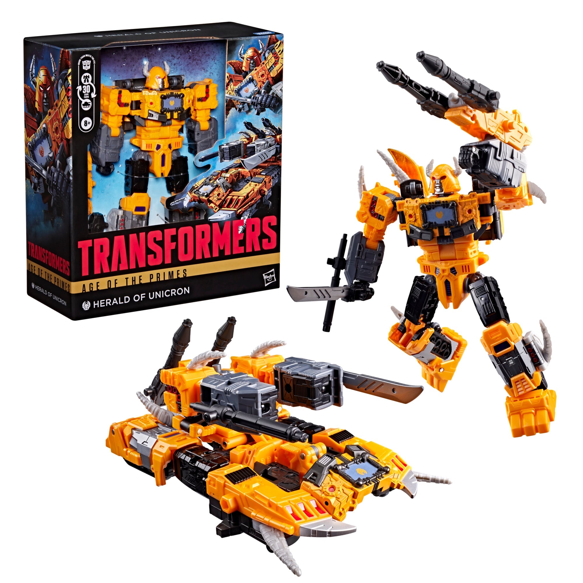 Herald of Unicron Age of the Primes Leader Class Figure — Box Art Close-Up Showing Package Front