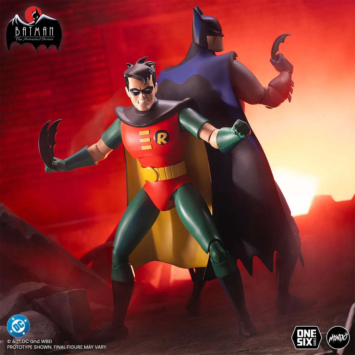 Robin Batman Animated Series Mondo 1:6 Figure — Dynamic Duo with Batman Combat Scene