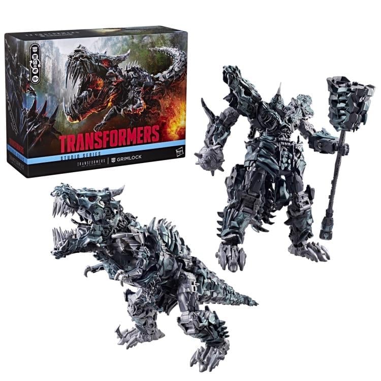 Grimlock Studio Series Titan Class — Box Front with Both Robot and Dinosaur Modes Displayed