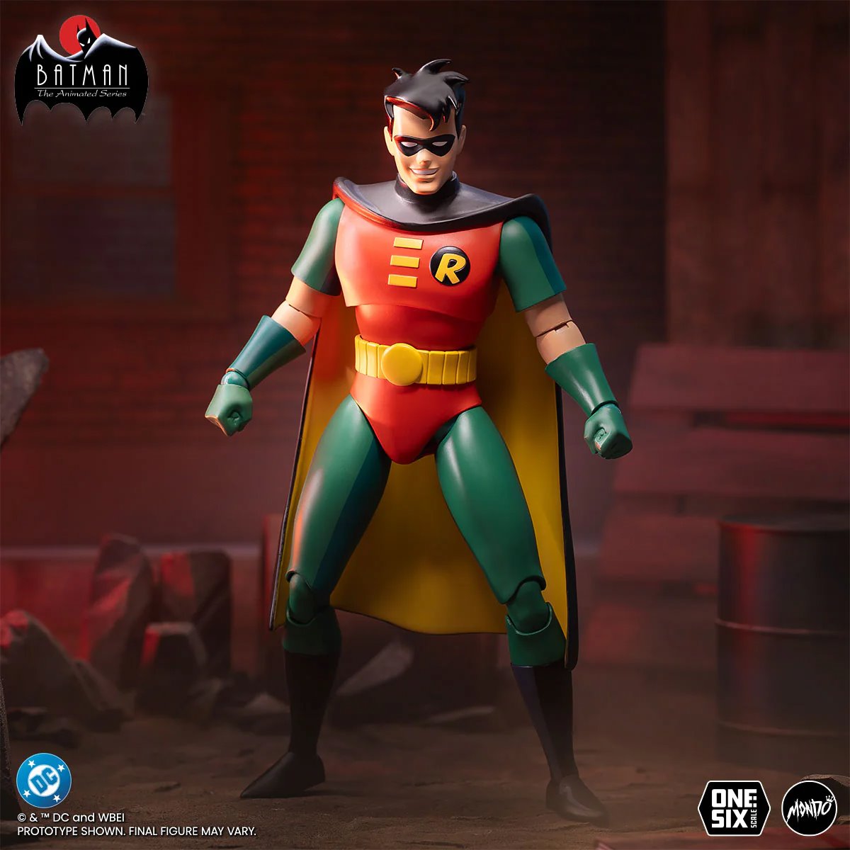 Robin Batman Animated Series Mondo 1:6 Figure — Standing Gotham Warehouse Scene