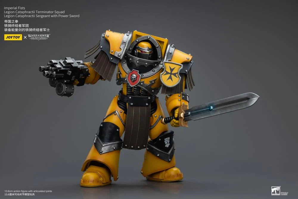Legion Cataphractii Terminator Squad Legion Cataphractii Sergeant with Power Sword Warhammer: The Horus Heresy Imperial Fists 1/18 Scale Action Figure