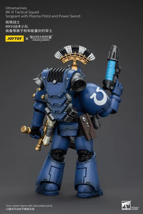 MKVI Tactical Squad Sergeant with Plasma Pistol and Power Sword Warhammer: The Horus Heresy Ultramarines 1/18 Scale Action Figure