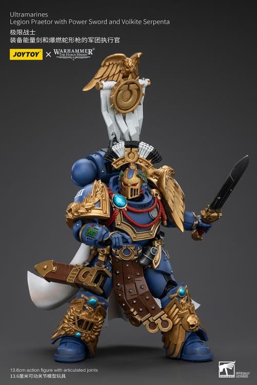 Legion Praetor with Power Sword and Volkite Serpenta Warhammer: The Horus Heresy Ultramarines 1/18 Scale Action Figure