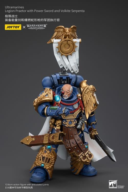 Legion Praetor with Power Sword and Volkite Serpenta Warhammer: The Horus Heresy Ultramarines 1/18 Scale Action Figure