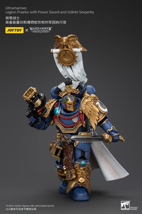 Legion Praetor with Power Sword and Volkite Serpenta Warhammer: The Horus Heresy Ultramarines 1/18 Scale Action Figure