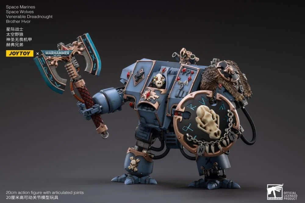 Warhammer 40K - Space Marines Space Wolves Venerable Dreadnought Brother Hvor 1/18 Scale Figure