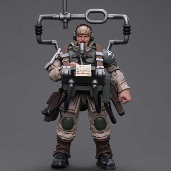 JOYTOY Warhammer 40k - Astra Militarum Cadian Command Squad Veteran with Master Vox
