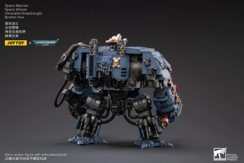Warhammer 40K - Space Marines Space Wolves Venerable Dreadnought Brother Hvor 1/18 Scale Figure