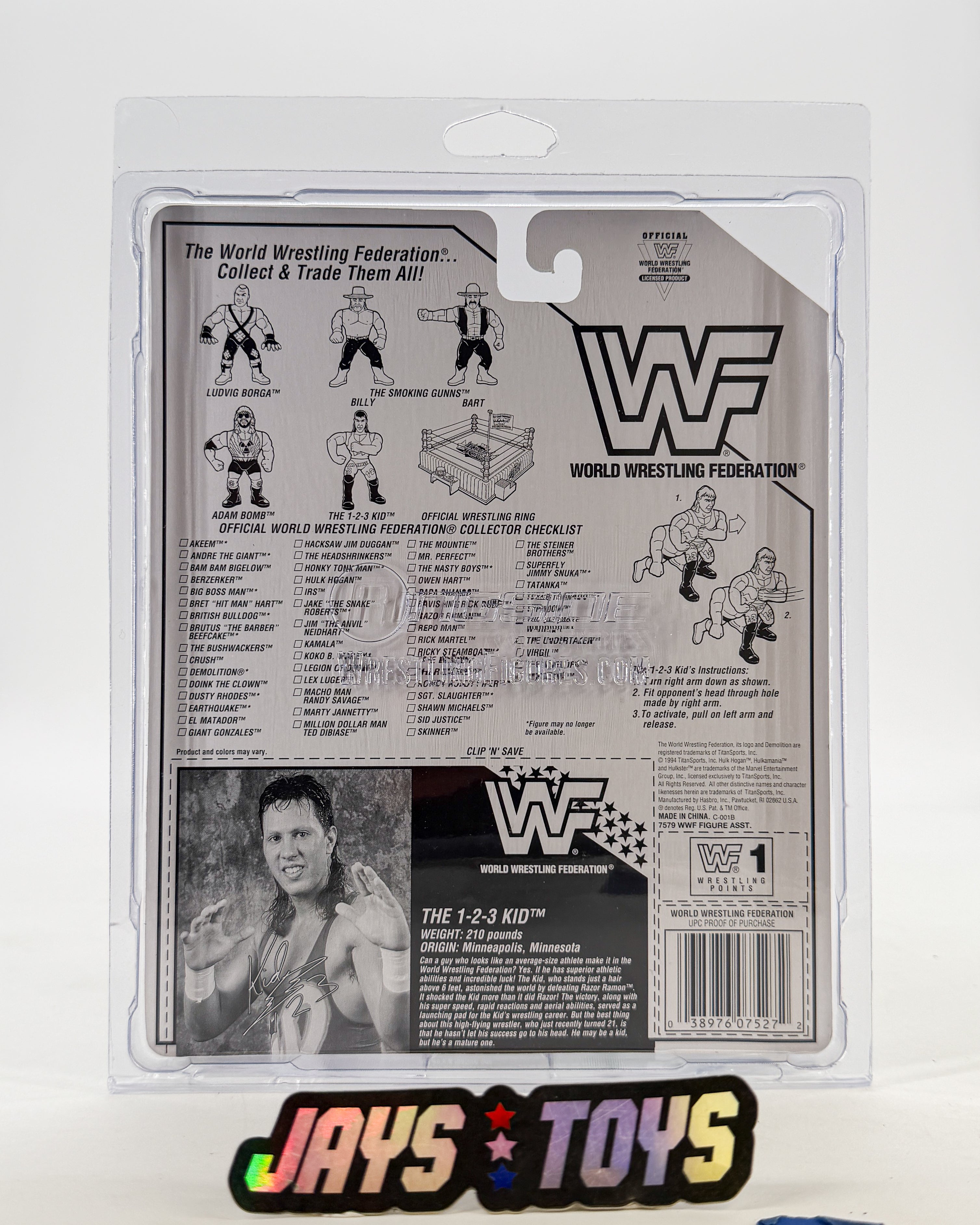 1-2-3 Kid WWF Series 11 1994 Hasbro Carded Action Figure - view 2