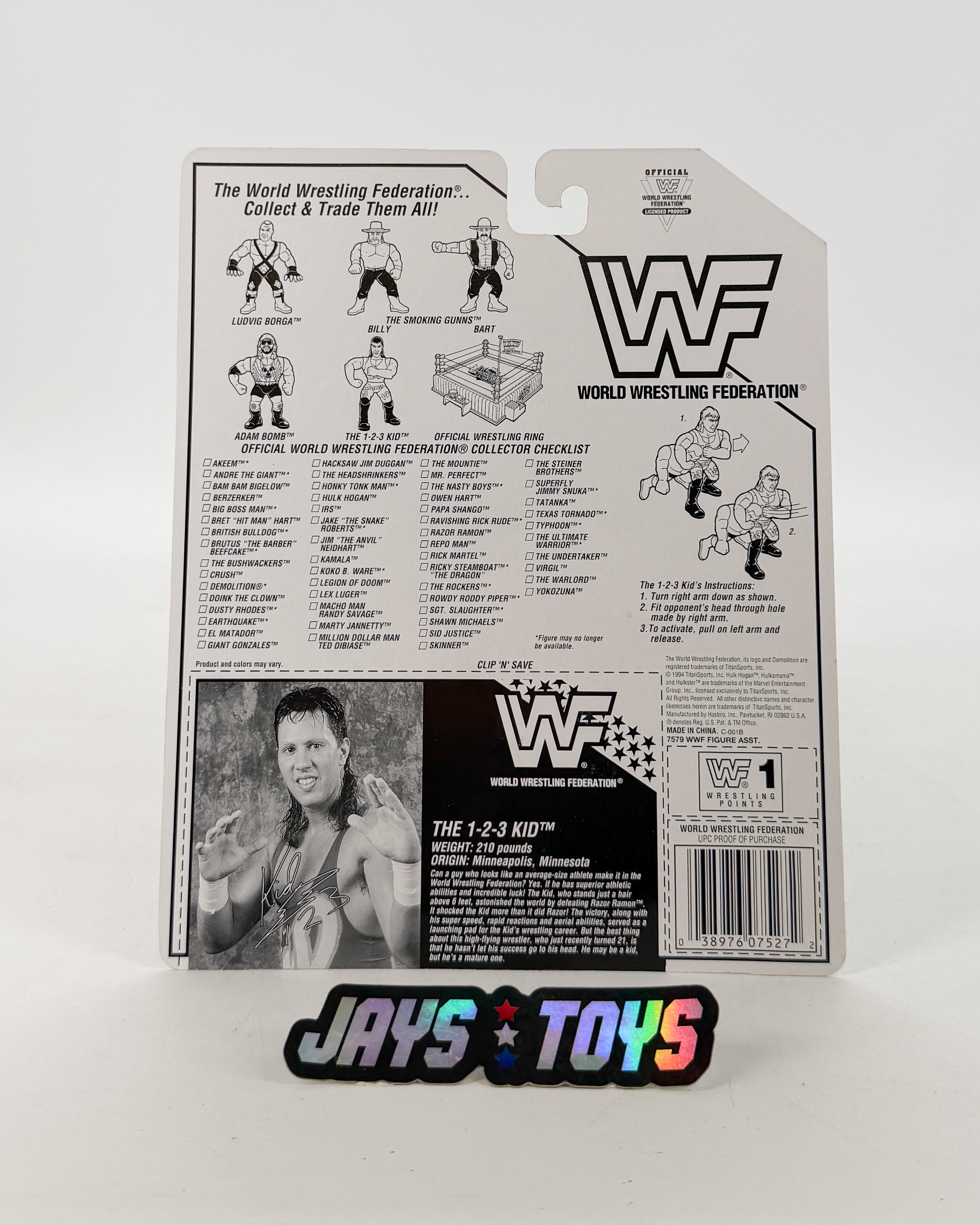 1-2-3 Kid WWF Series 11 1994 Hasbro Carded Action Figure - view 4