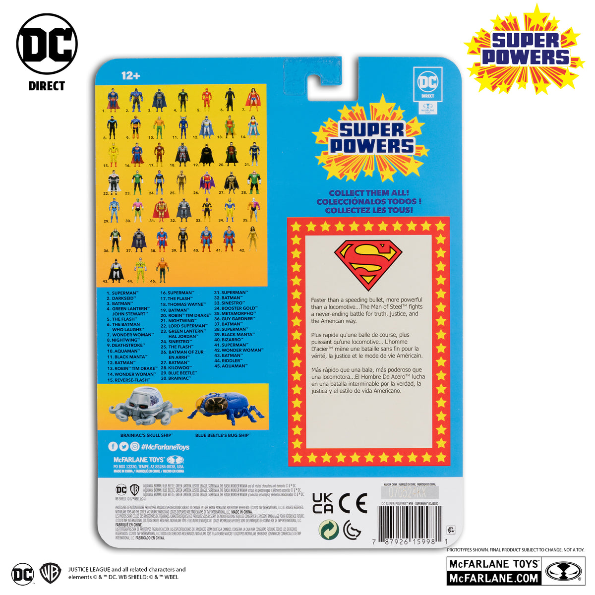 Superman Classic Action Figure DC Comics DC Super Powers McFarlane Toys