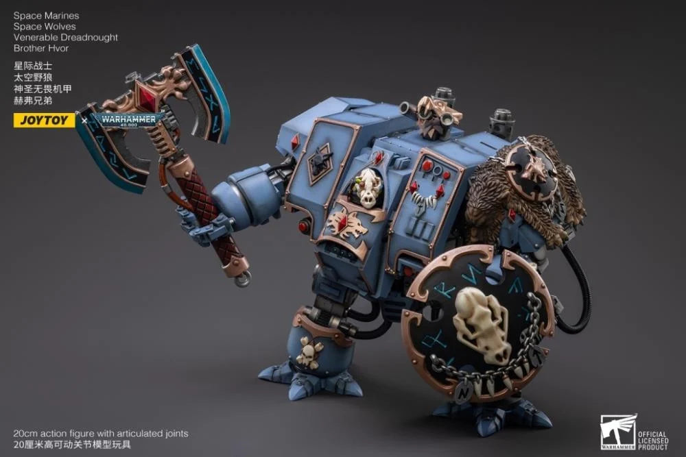 Warhammer 40K - Space Marines Space Wolves Venerable Dreadnought Brother Hvor 1/18 Scale Figure