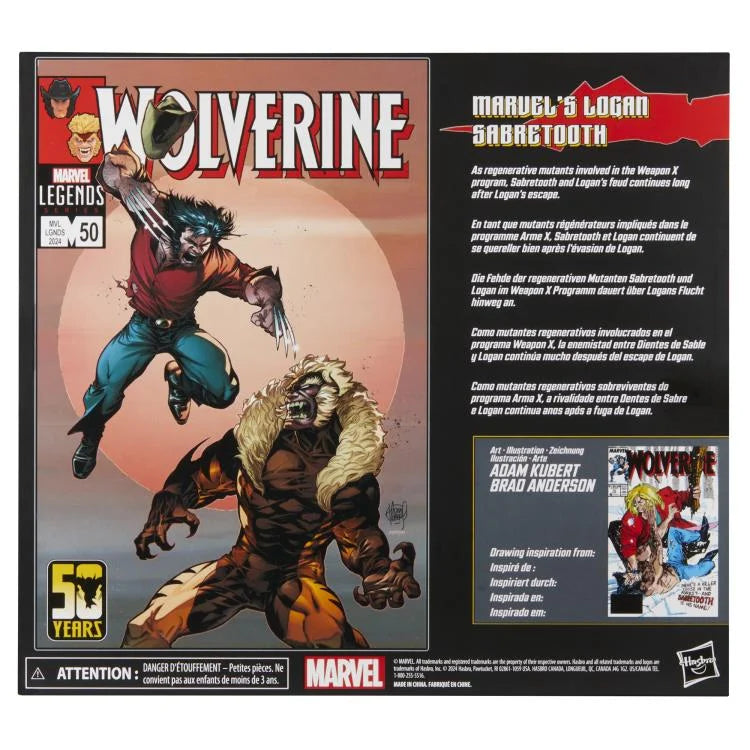 Wolverine 50th Anniversary Marvel Legends - Logan and Sabretooth Two-Pack