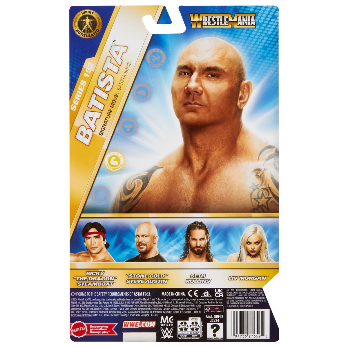 Dave Batista WWE Main Event Series 152 Mattel Jay's Toys and