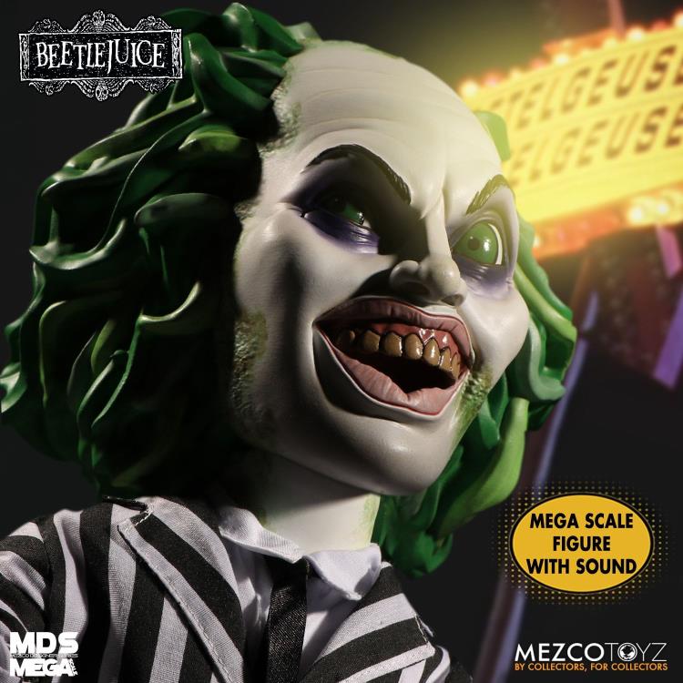 Mega Scale Talking Beetlejuice Beetlejuice Mezco Designer Series MDS