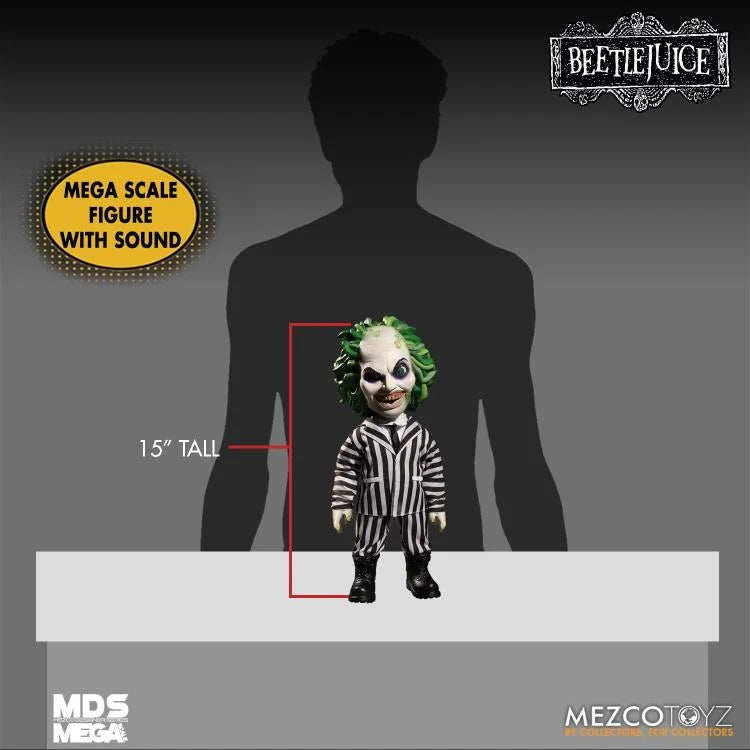 Mega Scale Talking Beetlejuice Beetlejuice Mezco Designer Series MDS