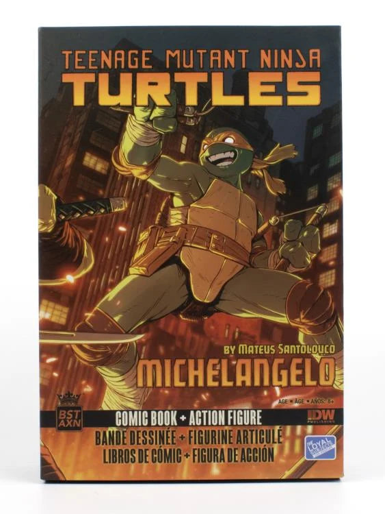 Teenage Mutant Ninja Turtles - BST AXN Michelangelo (Ver. 2) Figure & Comic Set