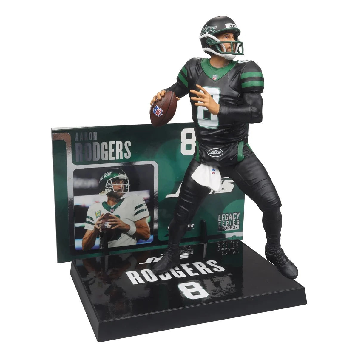 Aaron Rodgers (Black Jersey) Platinum Chase - New York Jets NFL SportsPicks 2024 Posed Figure