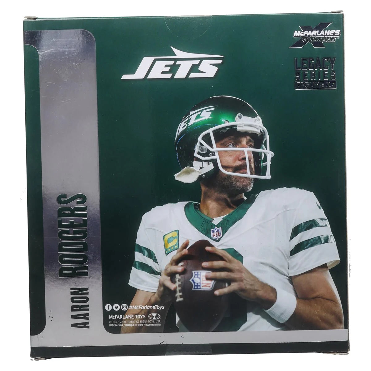 Aaron Rodgers (Black Jersey) Platinum Chase - New York Jets NFL SportsPicks 2024 Posed Figure