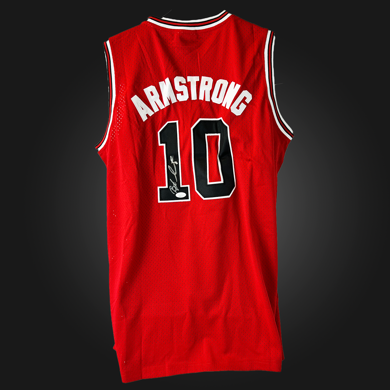 B.J. Armstrong Red Chicago Bulls Jersey Back