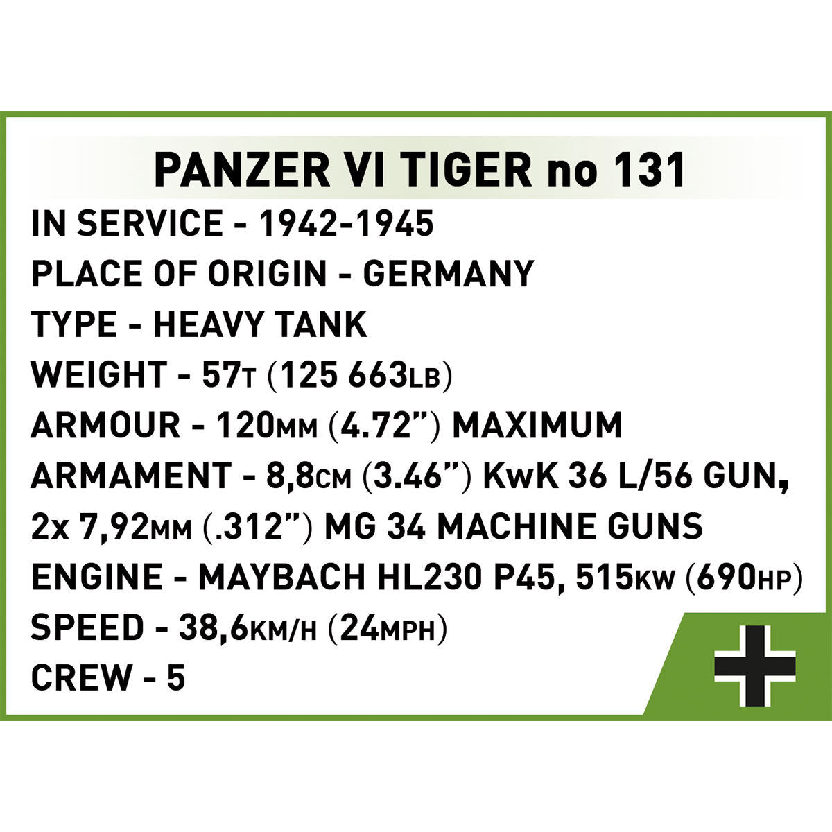 PANZER VI Tiger I No. 131 Tank : Set #3123 - view 13