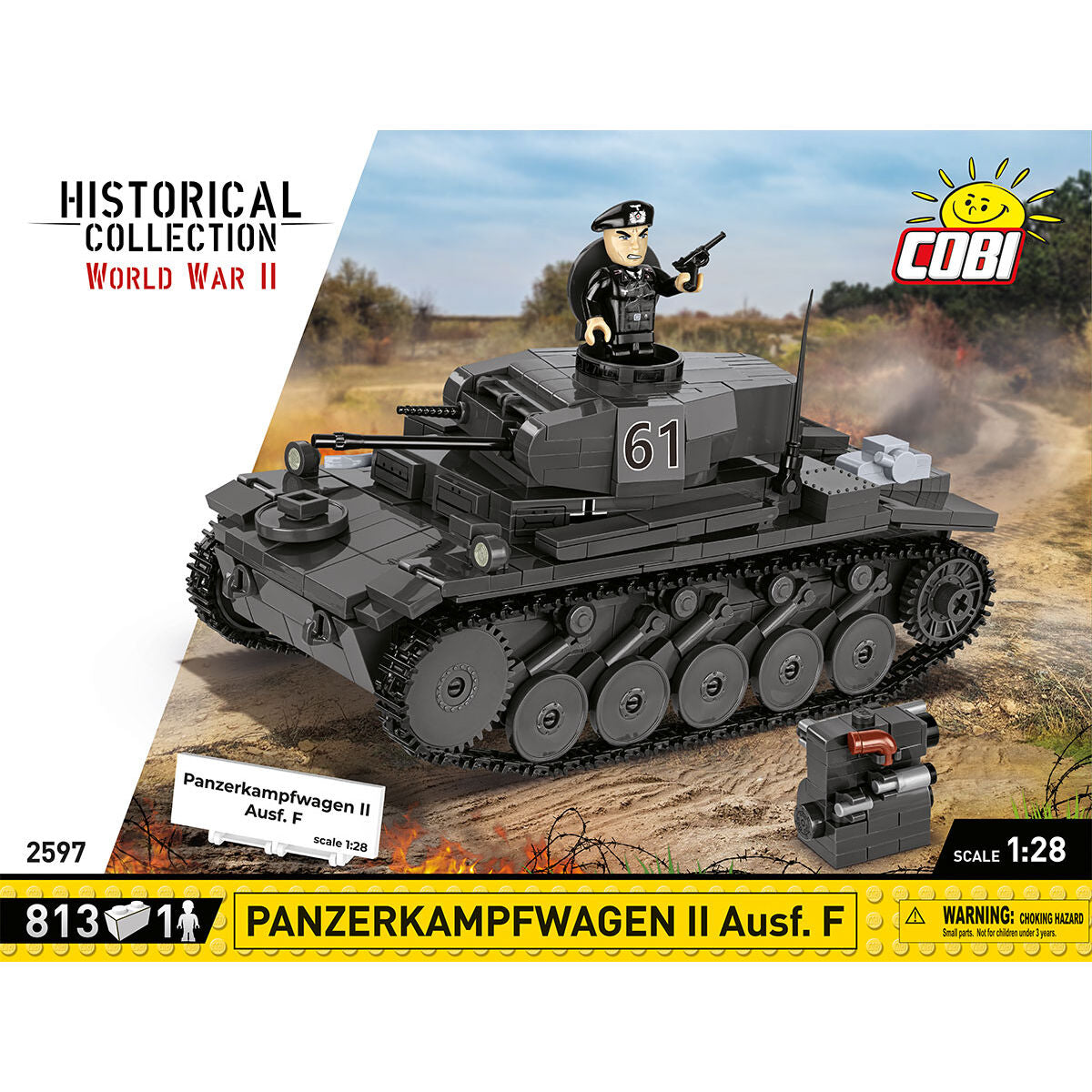 COBI PanzerKampWagen II Ausf. F Tank : Set #2597 - view 3