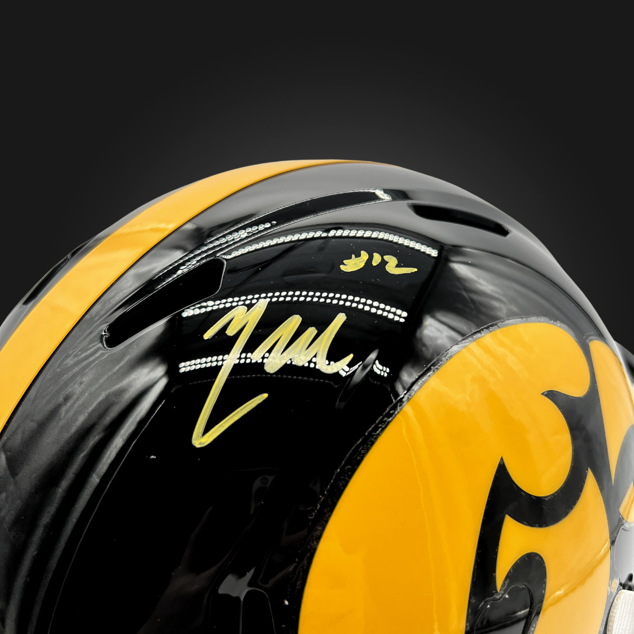 Cade McNamara Autographed Iowa Hawkeyes Full-Size Helmet (JSA Certified Authentic)
