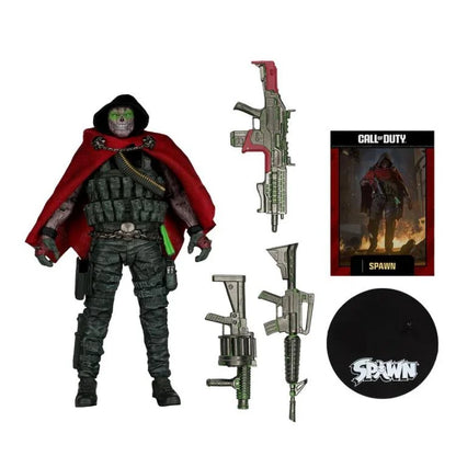 Call of Duty Burned Spawn 7-inch action figure detailed side view showing scorched armor and cape
