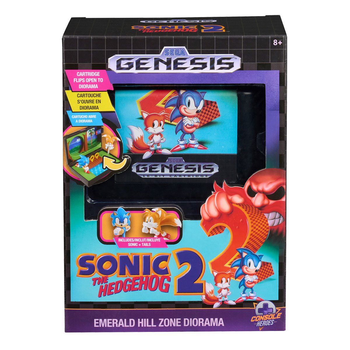 Console Heroes Sega Genesis Sonic the Hedgehog 2 Cartridge Diorama Playset