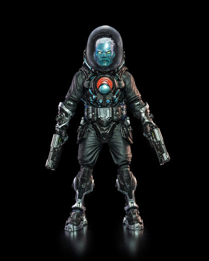 Action figure in a futuristic suit with a dark background