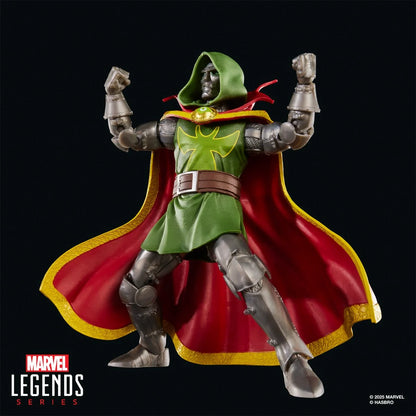 Marvel Legends Emperor Doom action figure close-up showing detailed sculpt and design