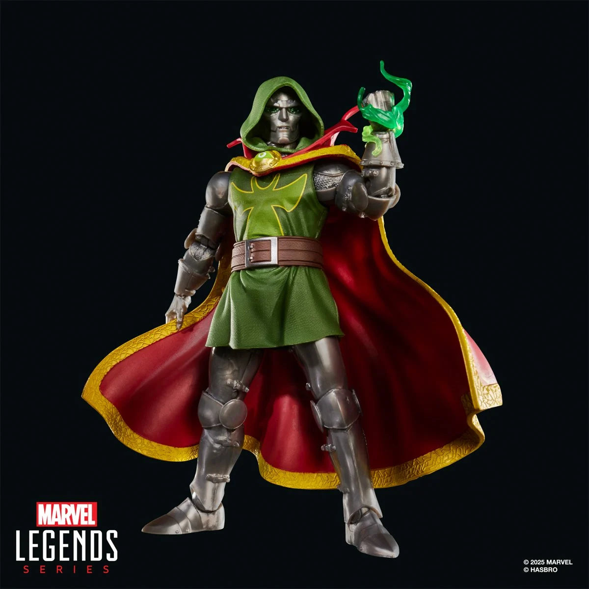 Marvel Legends Emperor Doom 6-inch action figure detail view showing costume and sculpting