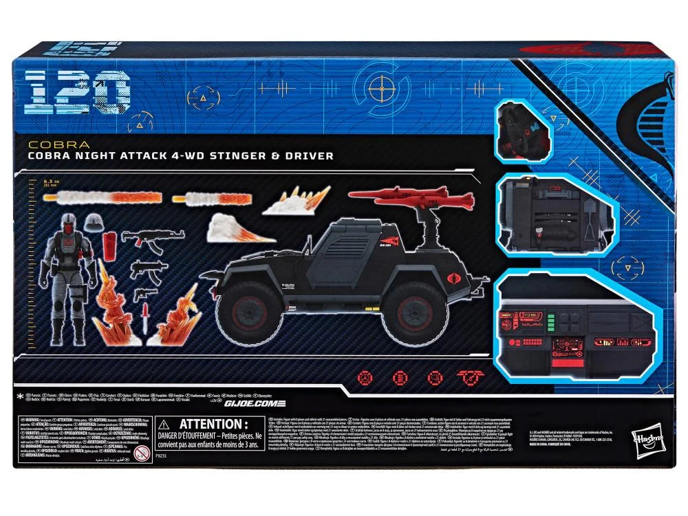 G.I. Joe Classified Series Cobra Night Attack 4-WD Stinger 6-Inch Scale Vehicle with Driver Action Figure