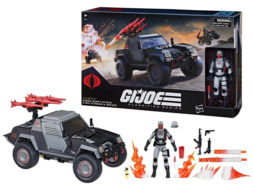 G.I. Joe Classified Series Cobra Night Attack 4-WD Stinger 6-Inch Scale Vehicle with Driver Action Figure